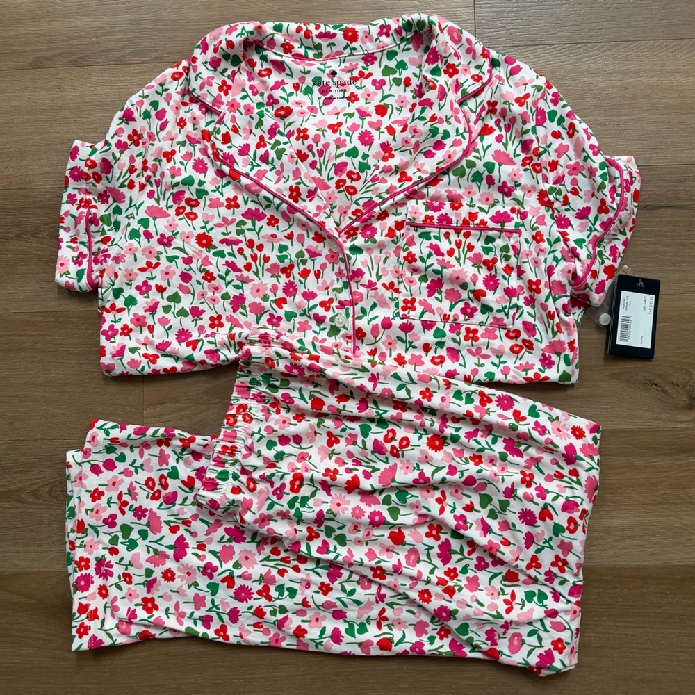 NWT. Kate Spade Women's Floral Pajama Set, Size S